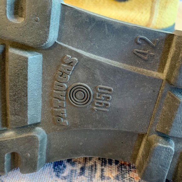 French Veritable Pataugas Canvas High Top Yellow Boots Women’s 11 - Picture 13 of 14